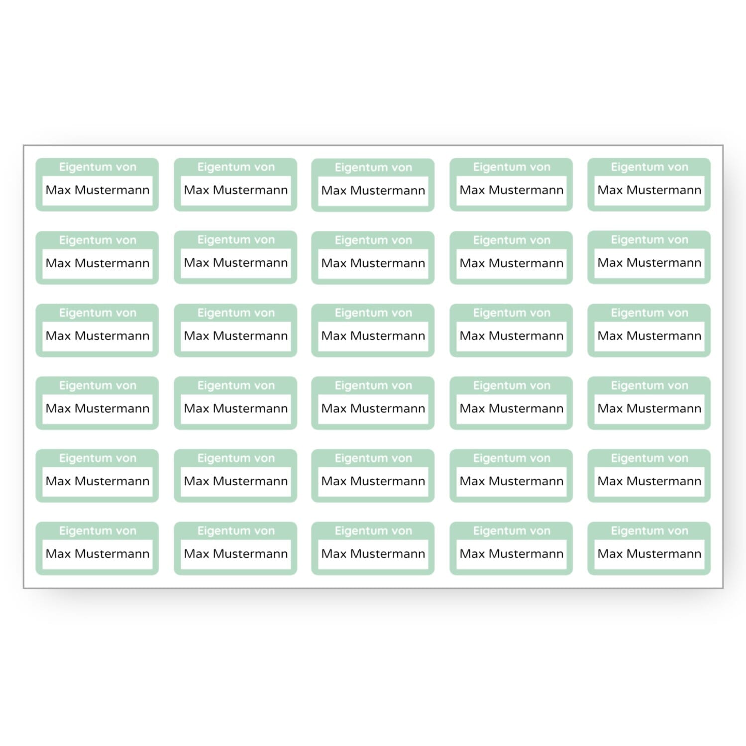 Personalisierte Eigentum-Aufkleber 30x13 mm - stark haftende Etiketten mit Namen / Firmenname - kinder-druckerei.de
