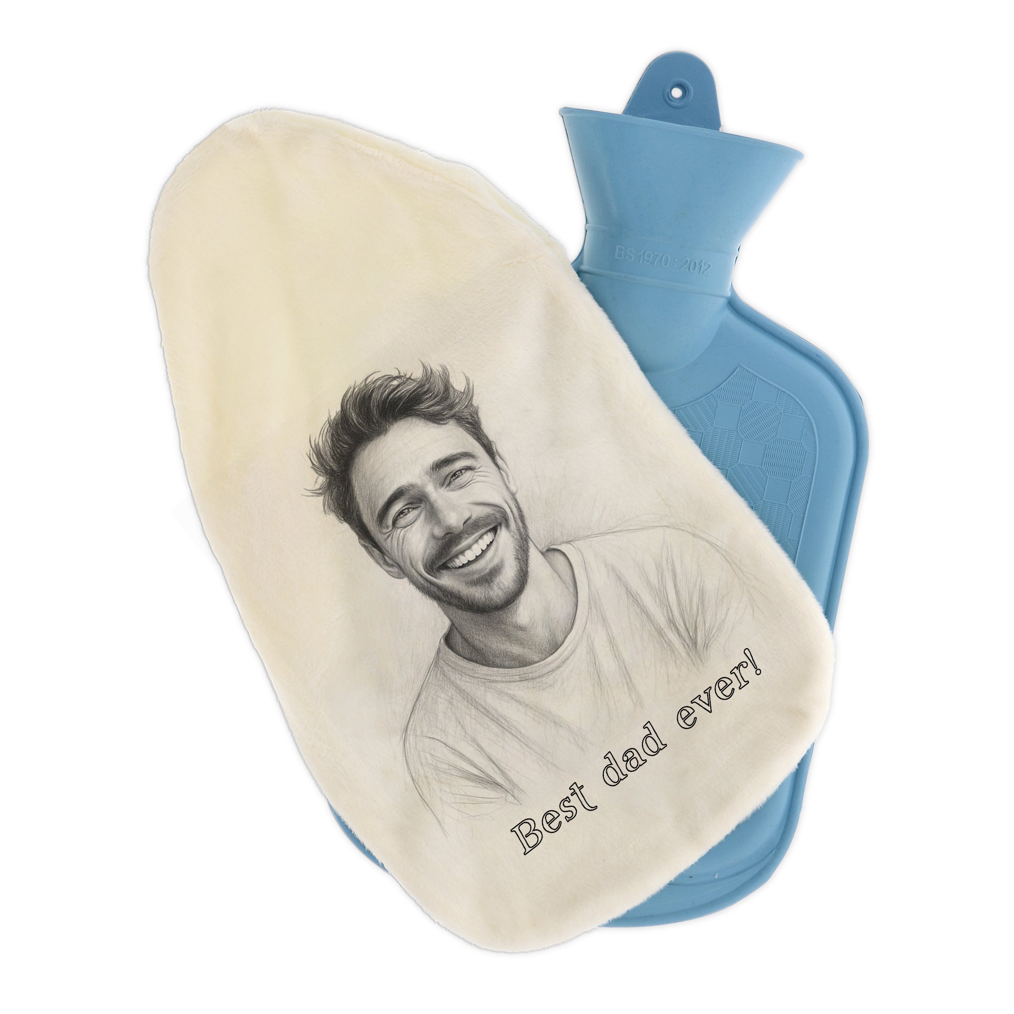 Wärmflasche mit Bleistiftzeichnung & Text - kinder-druckerei.de