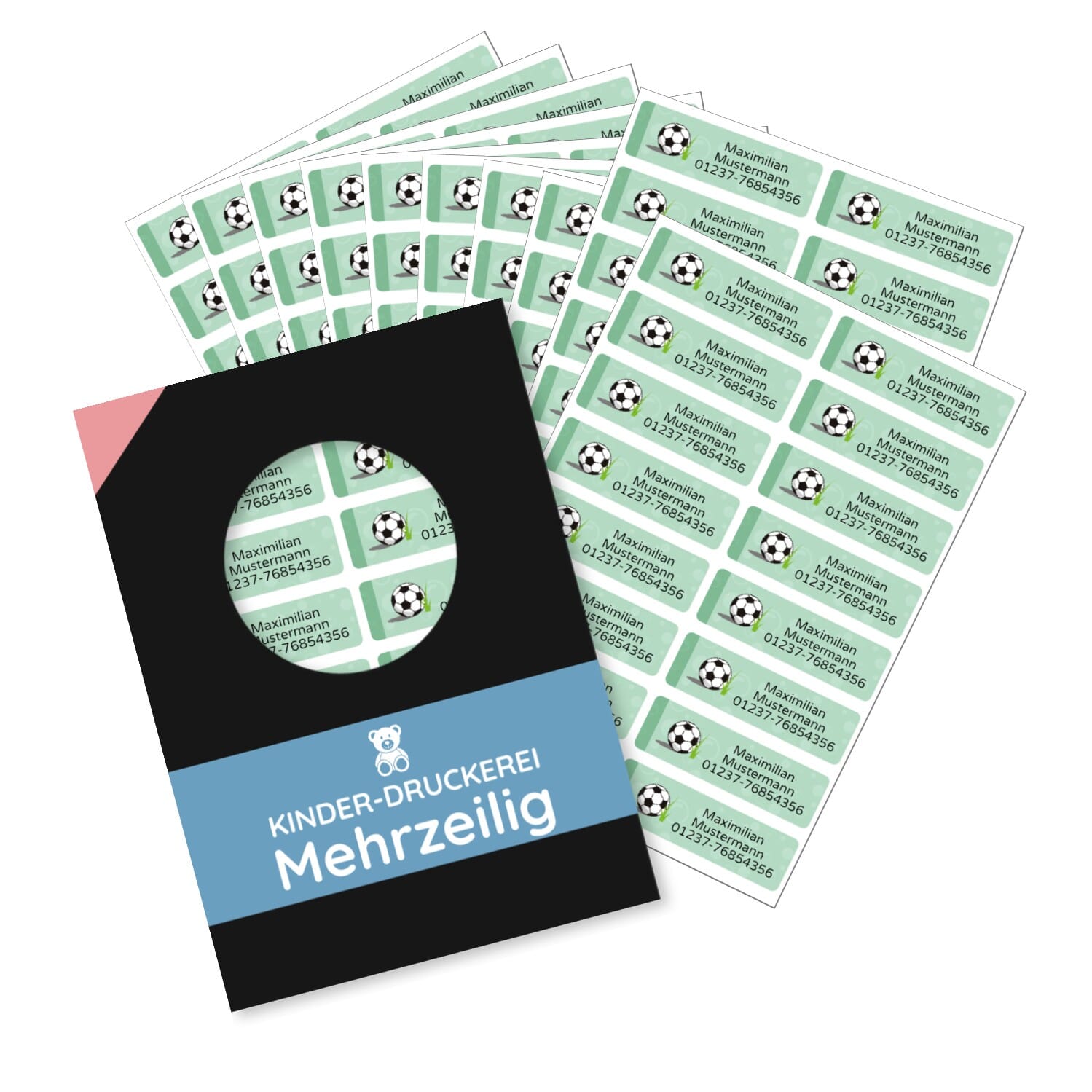Mehrzeilige Namensaufkleber (110 Stück 50x15 mm) - kinder-druckerei.de