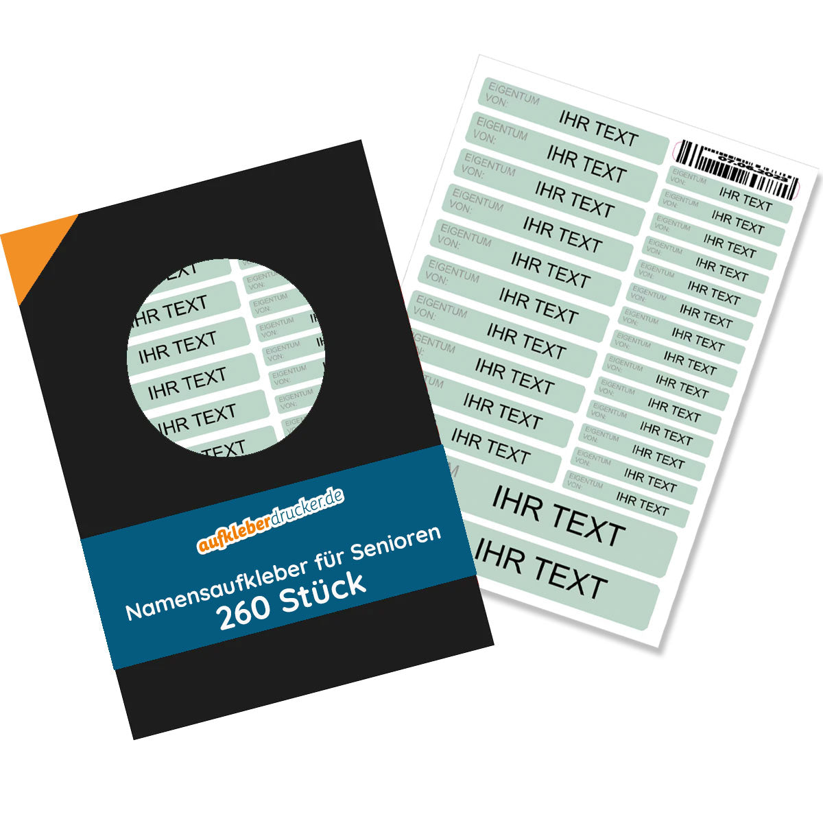 260 Piece Name Labels for SENIORS (Set with 3 different sizes - Dishwasher and Washing Machine)