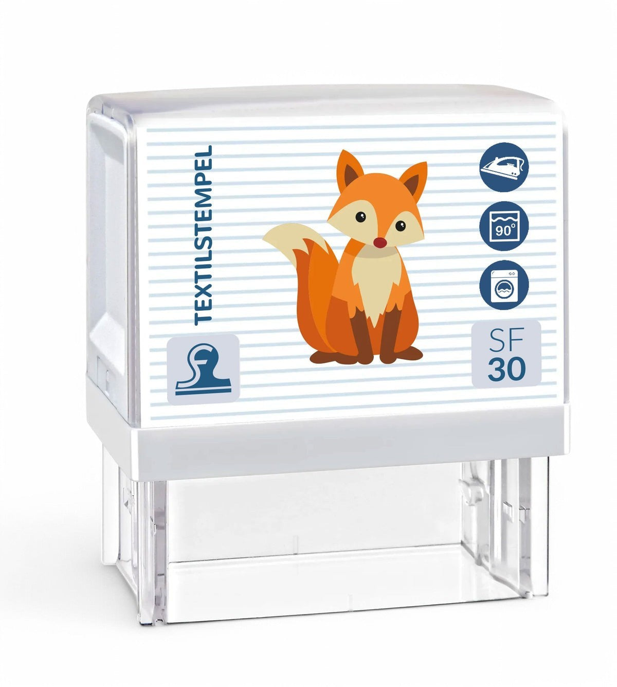 SF30 Textilstempel für Kinder mit Motiv und Personalisierung (47 x 18 mm) - kinder-druckerei.de