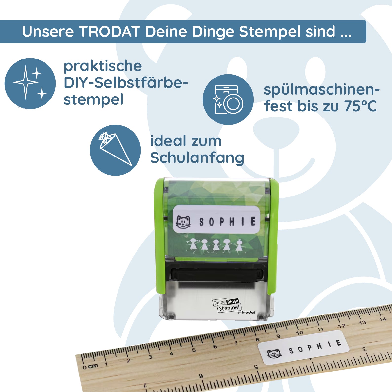 Trodat Deine Dinge Stempel DIY (zum Selbersetzen/ Typo, 37x14 mm) - kinder-druckerei.de