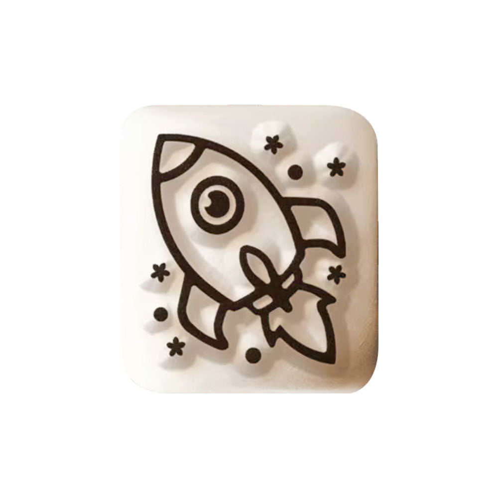 LaDot Stein - "Rakete" (1,5 x 1,5 cm) - Temporärer Tattoo Stempel - kinder-druckerei.de