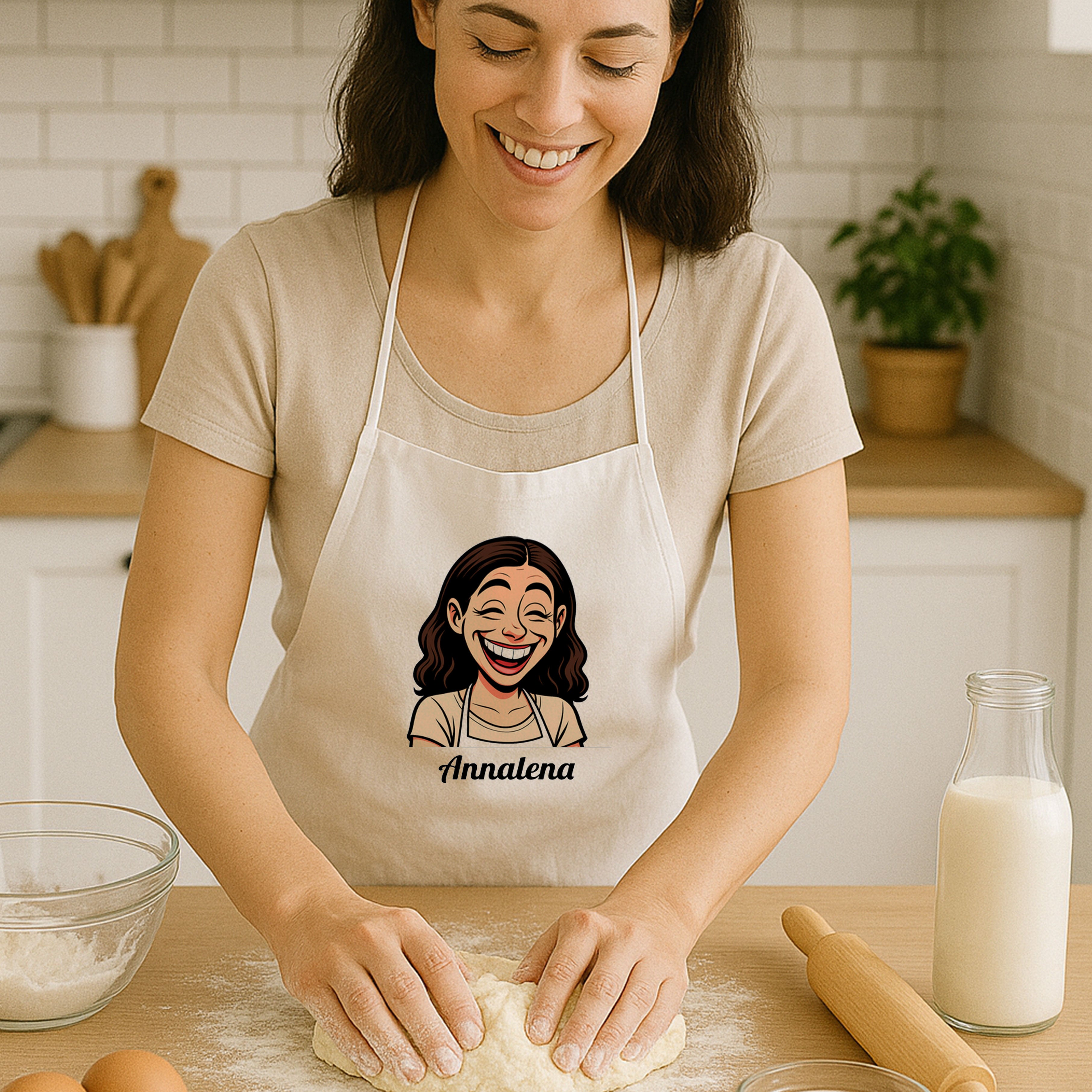 Apron with Caricature & Text