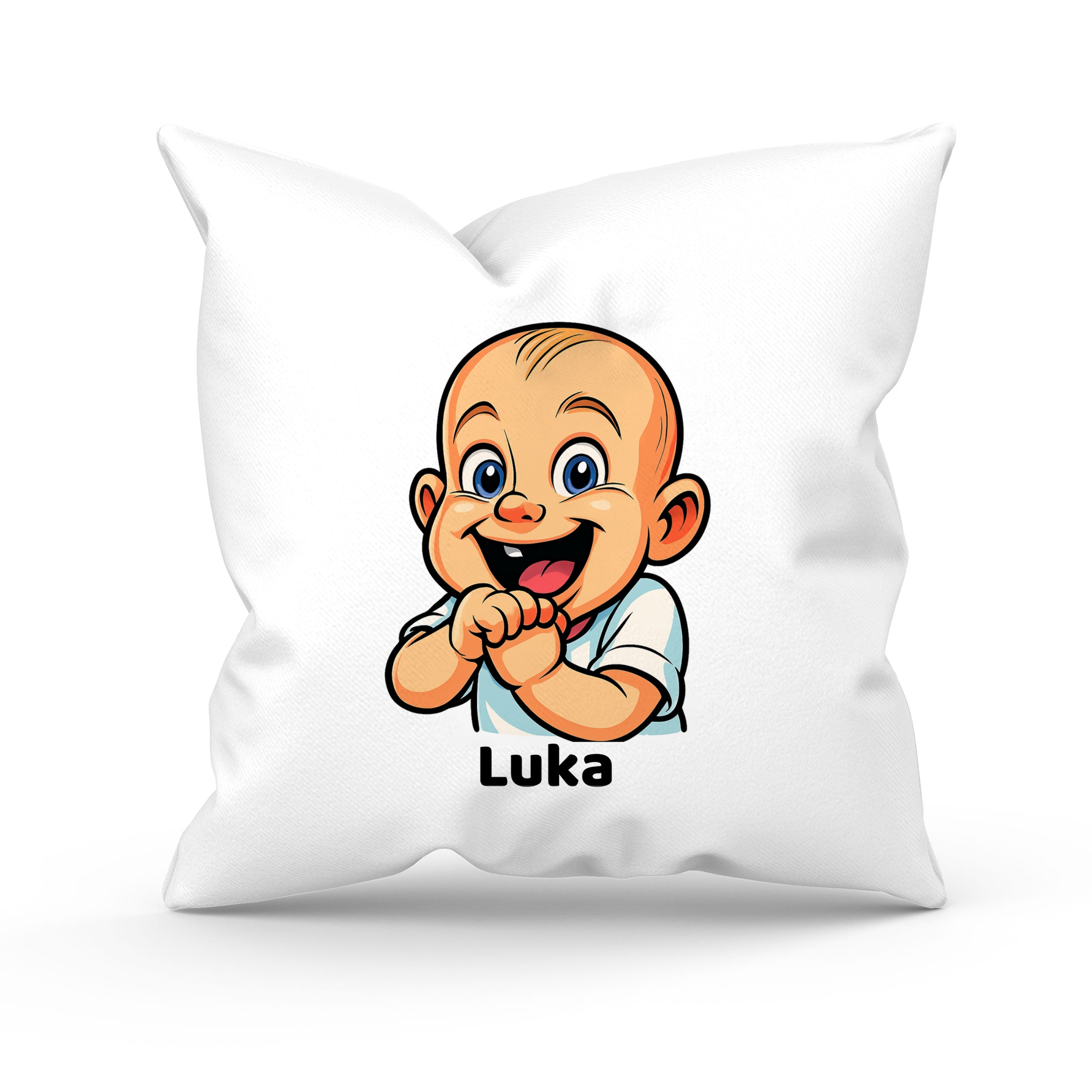 Kissenhülle mit Karikatur & Text - kinder-druckerei.de