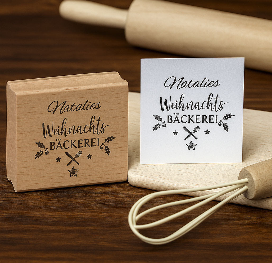 Personalisierbarer Motivstempel Weihnachten (60x60 mm) - kinder-druckerei.de