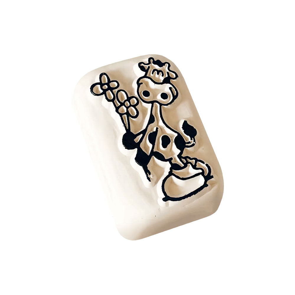 LaDot Stein - "Kuh" (2,5 x 5 cm) - Temporärer Tattoo Stempel - kinder-druckerei.de
